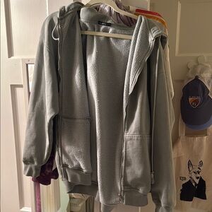 Brandy Melville Gray Zip-Up Hoodie